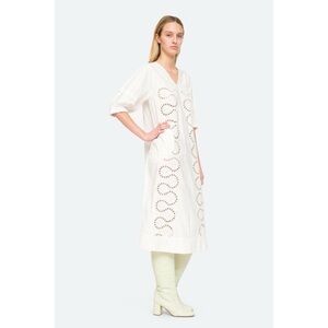 Sea Marina Broderie Anglaise Midi Dress - XS